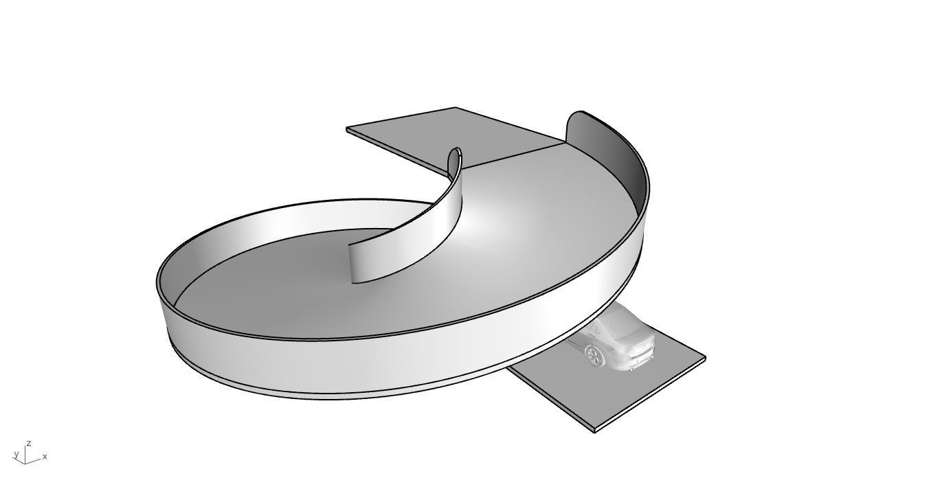 Spiral Ramp for Car Architectural Circulation System module 3D model_13
