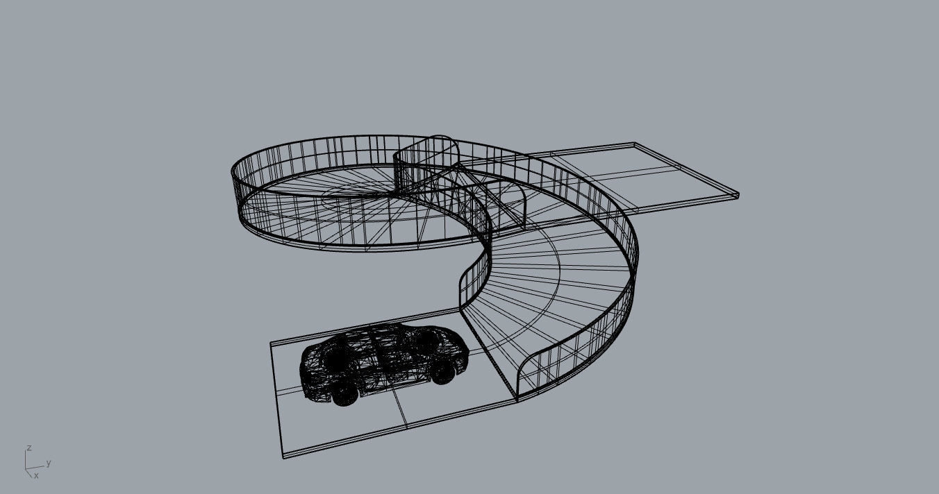 Spiral Ramp for Car Architectural Circulation System module 3D model_79