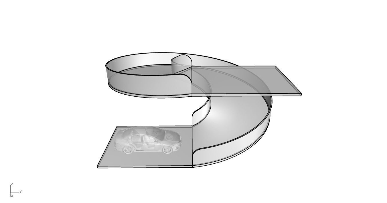 Spiral Ramp for Car Architectural Circulation System module 3D model_60