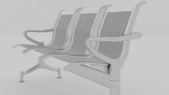 3 seater metal chair