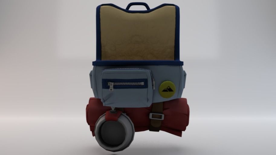 Backpack  Low-poly 3D model_3