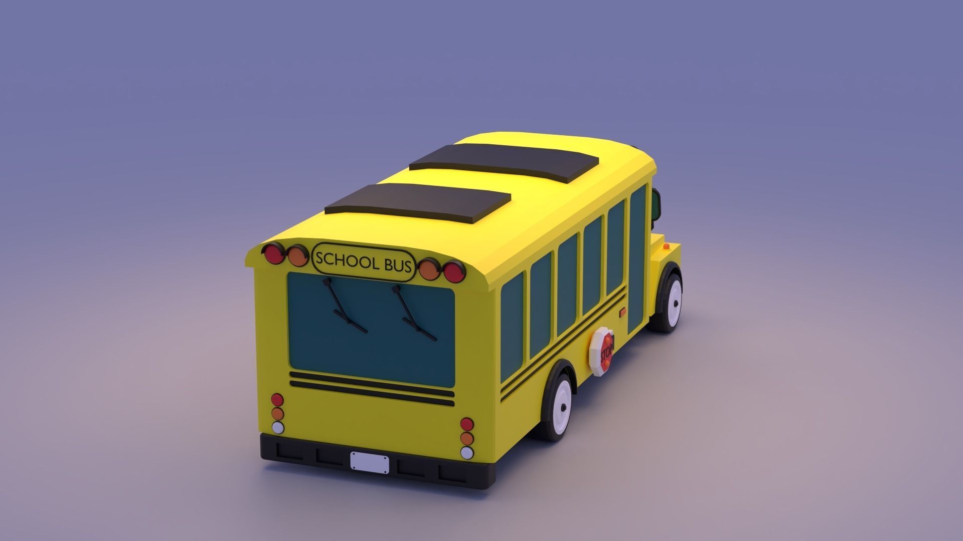 Cartoon School Bus 3D model_13