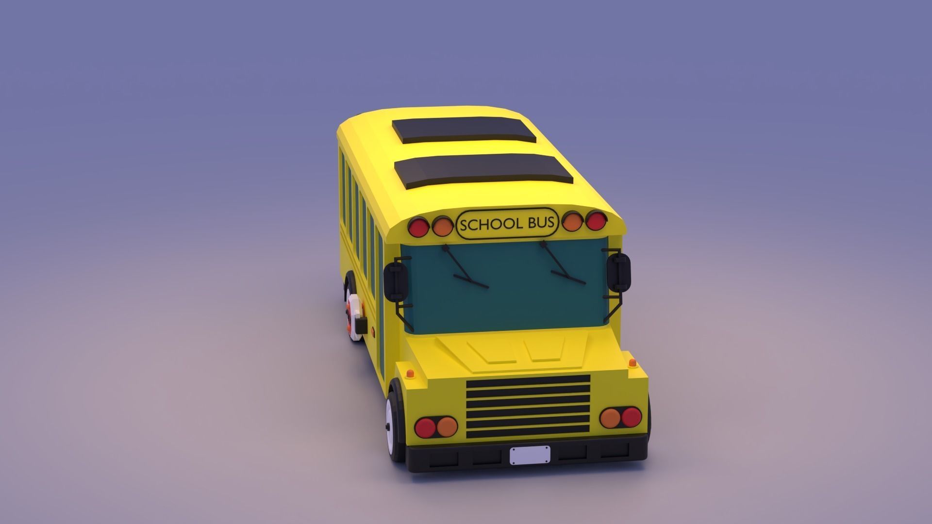 Cartoon School Bus 3D model_8