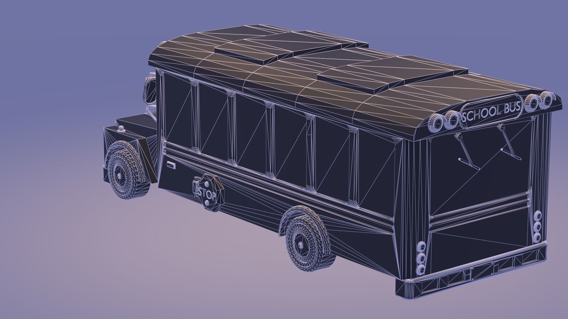 Cartoon School Bus 3D model_5