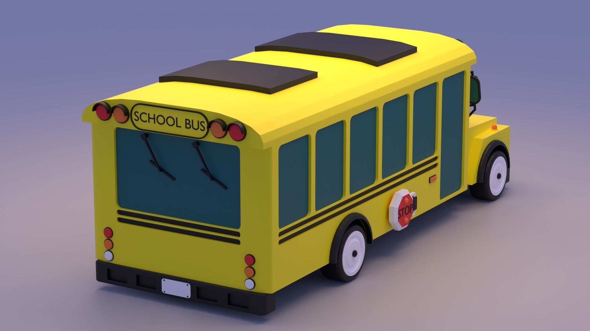 Cartoon School Bus 3D model_3