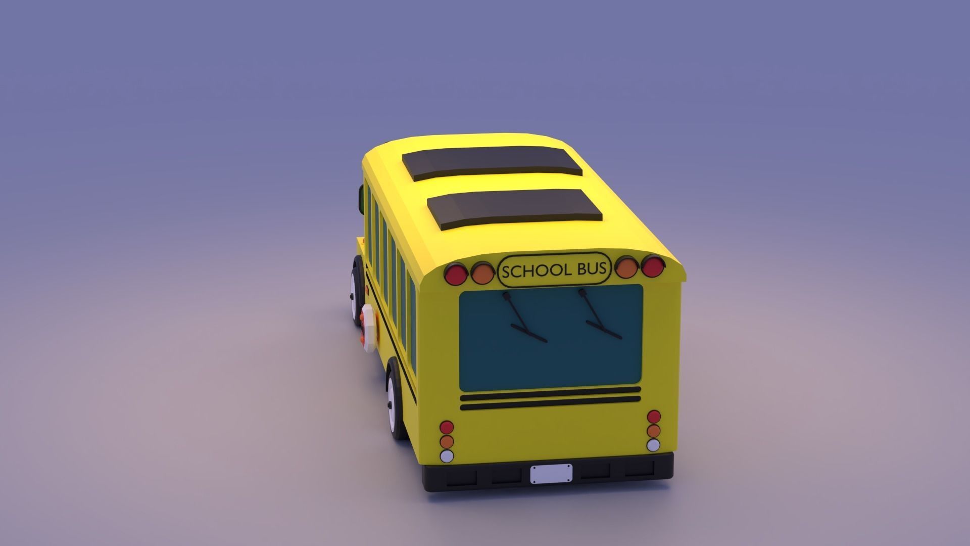 Cartoon School Bus 3D model_17