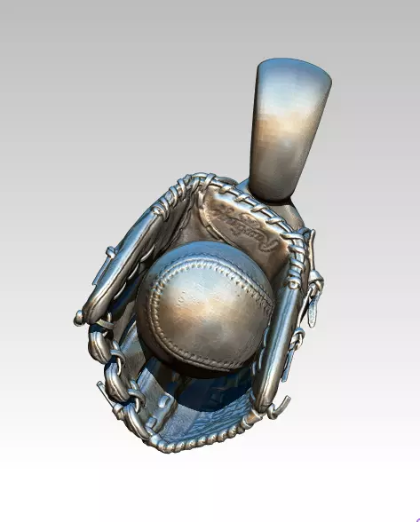 Silver Gold Jewel BaseBall pendant 3D print model