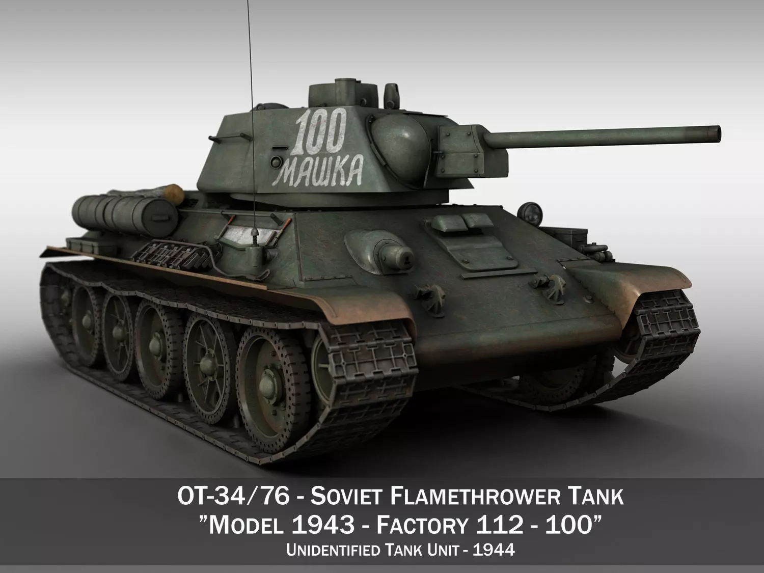 OT-34-76 - Soviet Flamethrower Tank - 100 3D model_0