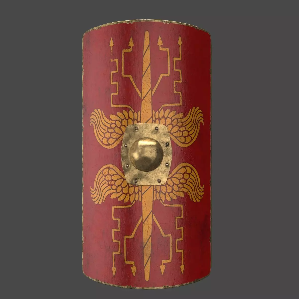 Roman legionnaire shield Low-poly 3D model