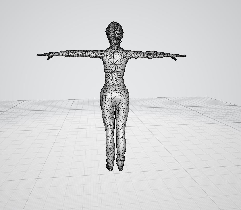 Character woman pants Low-poly 3D model_5