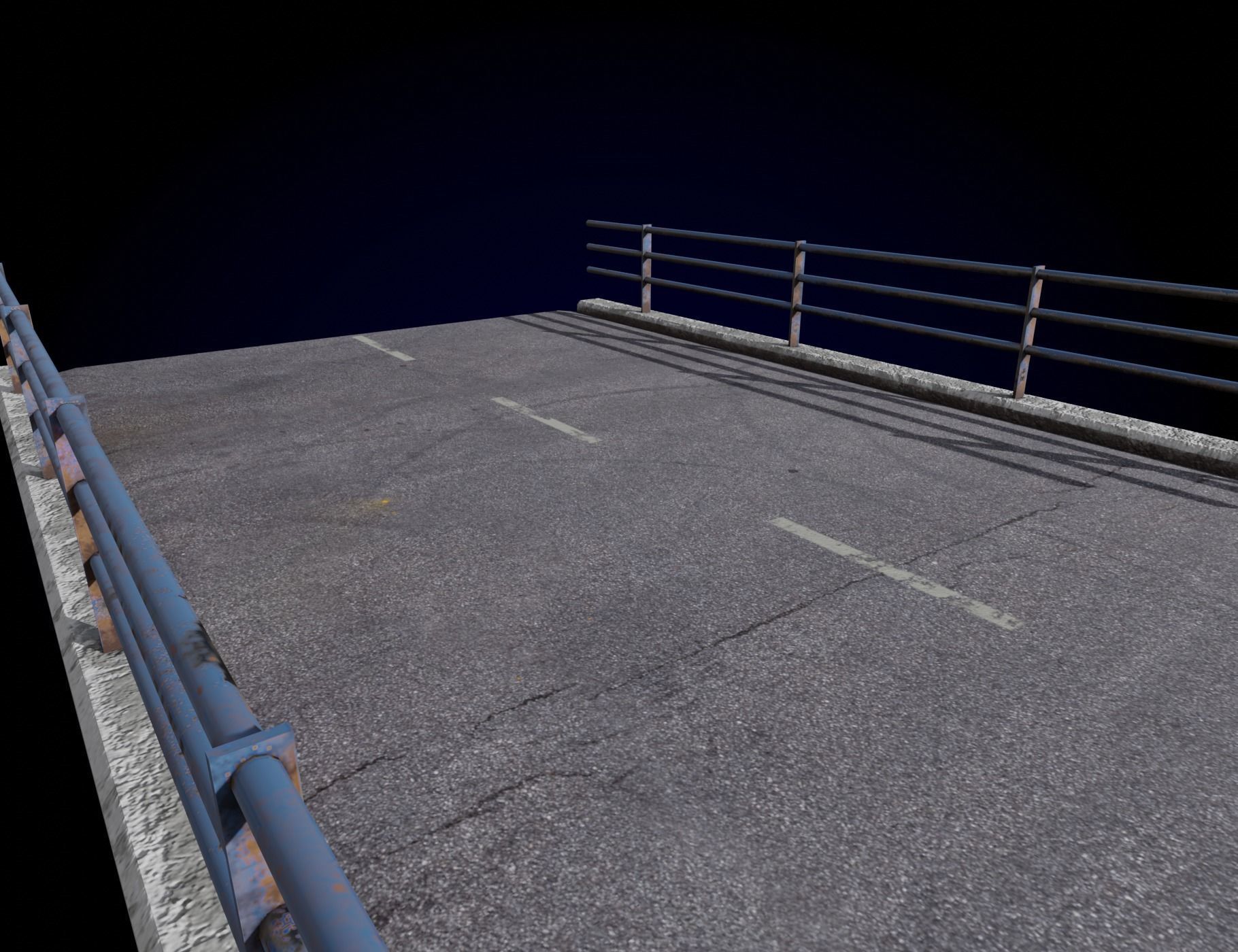 Concrete Bridge Parts Kit Low-poly 3D model_9