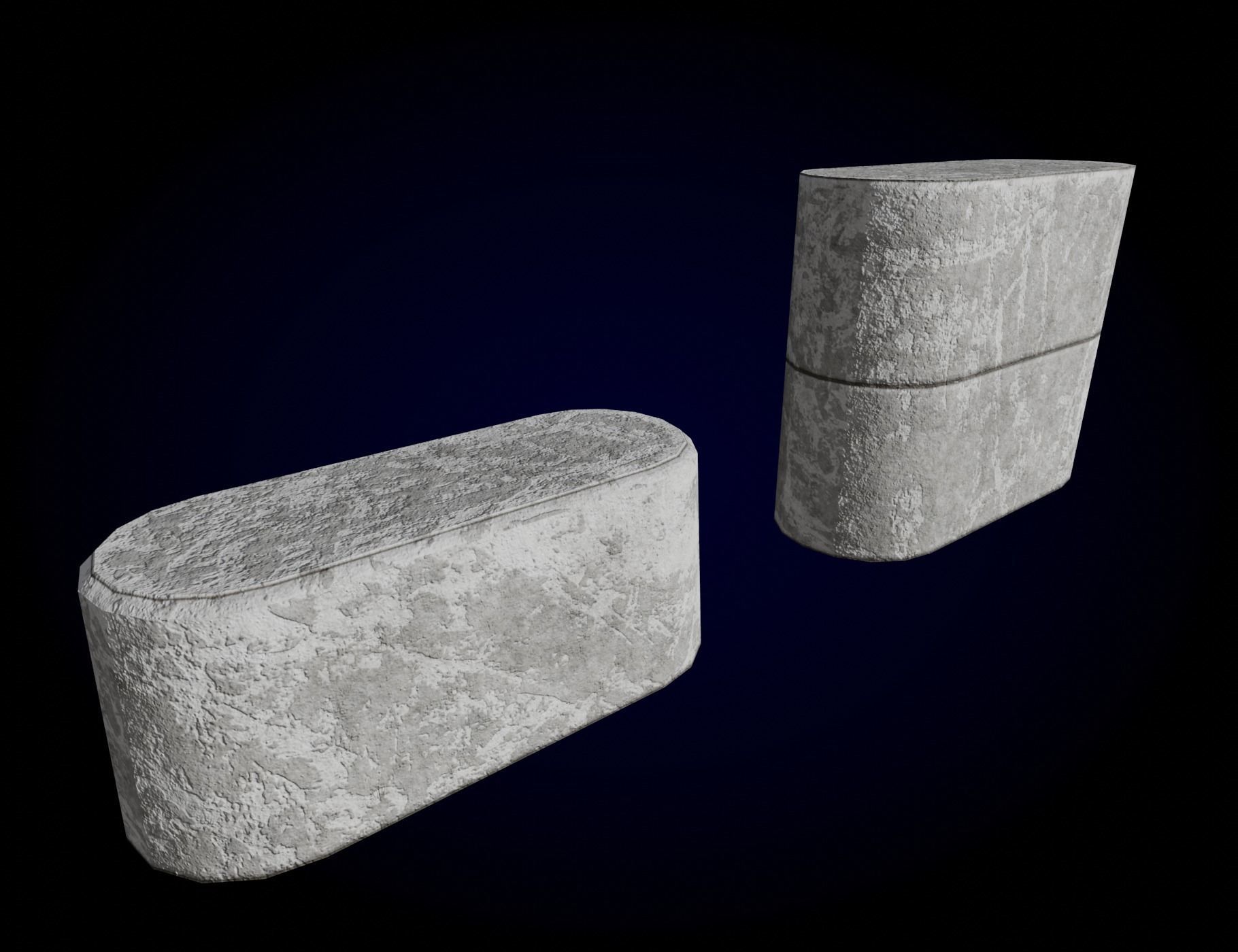 Concrete Bridge Parts Kit Low-poly 3D model_17