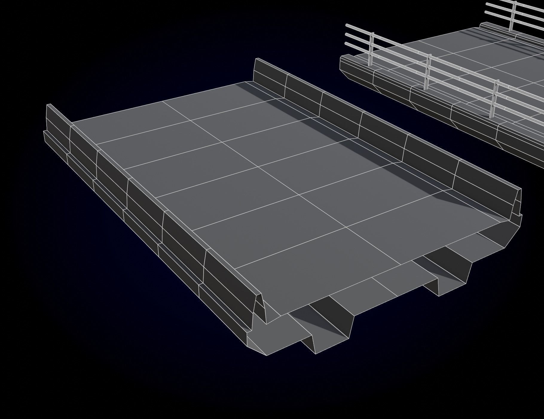 Concrete Bridge Parts Kit Low-poly 3D model_18