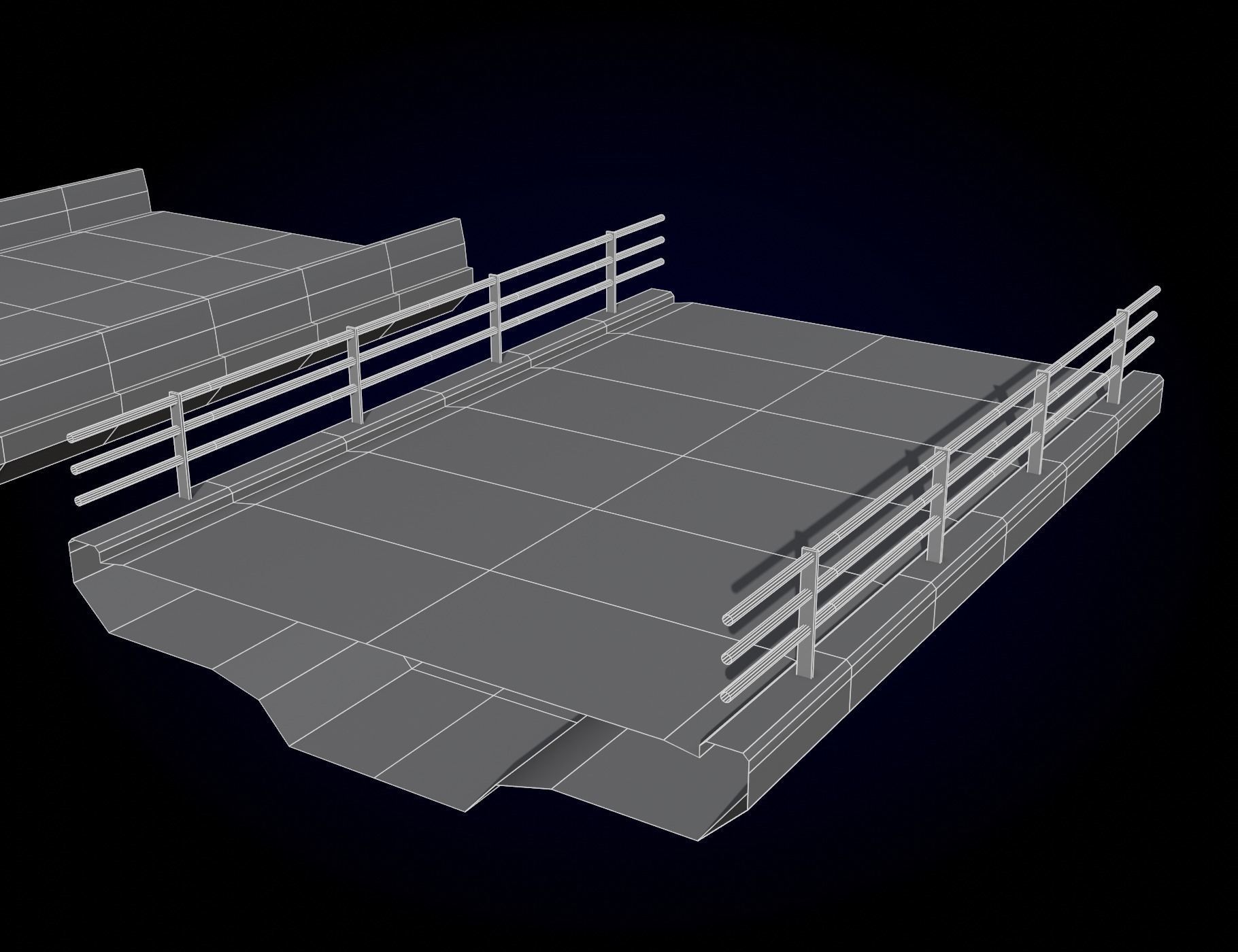 Concrete Bridge Parts Kit Low-poly 3D model_19
