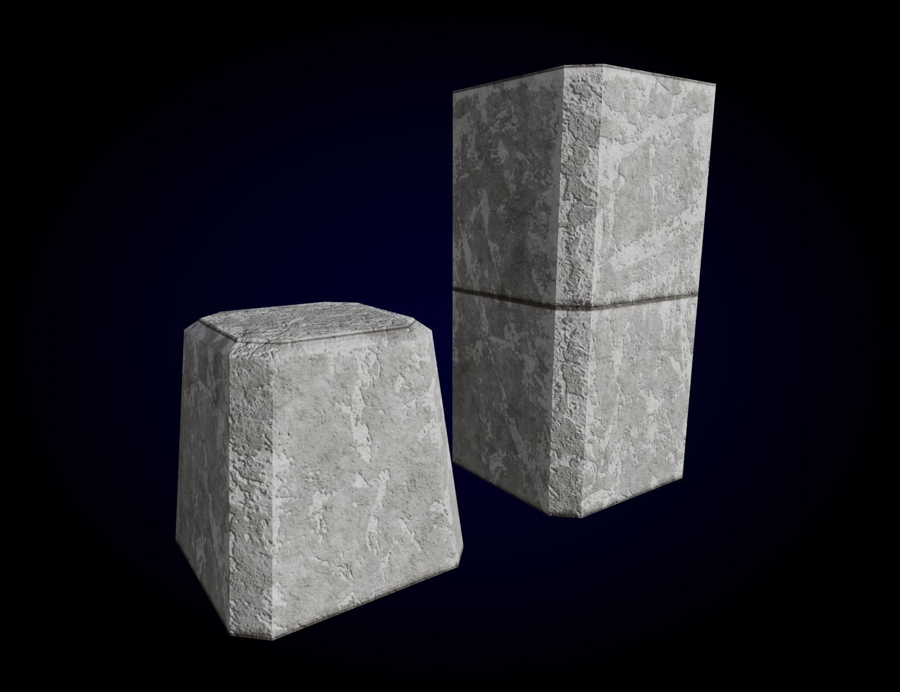 Concrete Bridge Parts Kit Low-poly 3D model_15