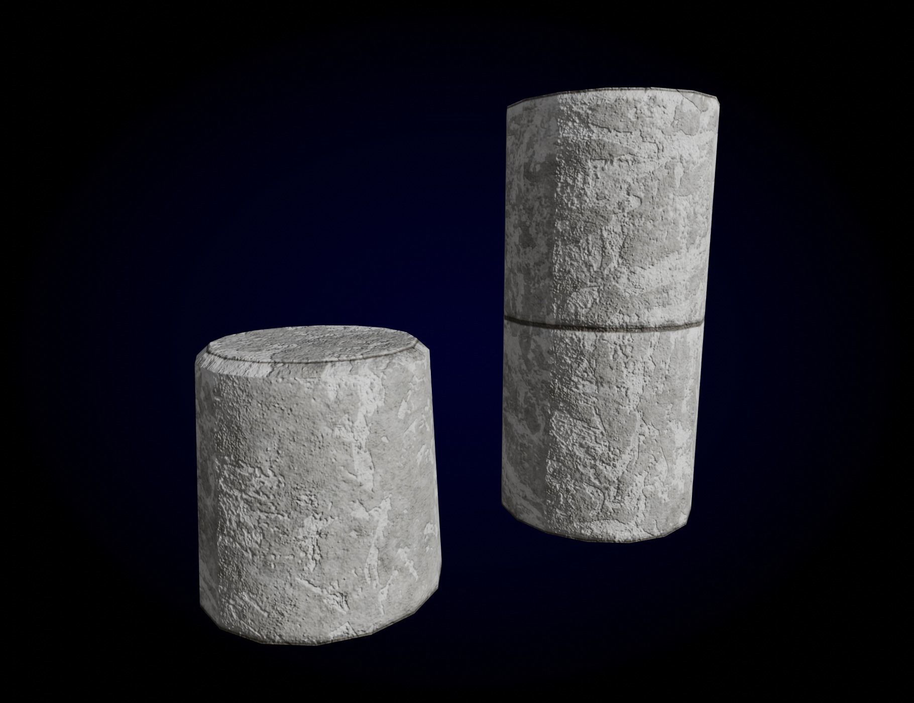 Concrete Bridge Parts Kit Low-poly 3D model_14