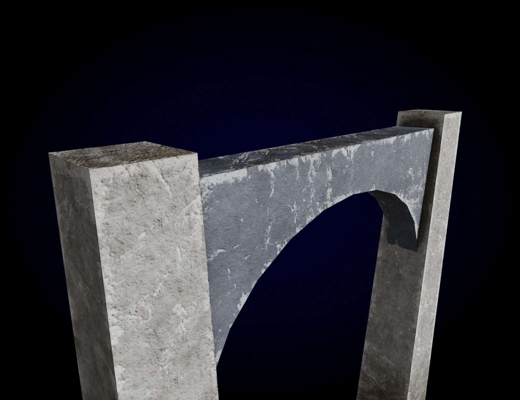 Concrete Bridge Parts Kit Low-poly 3D model_12