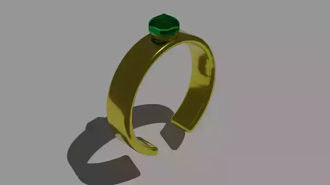 Gold ring with emerald