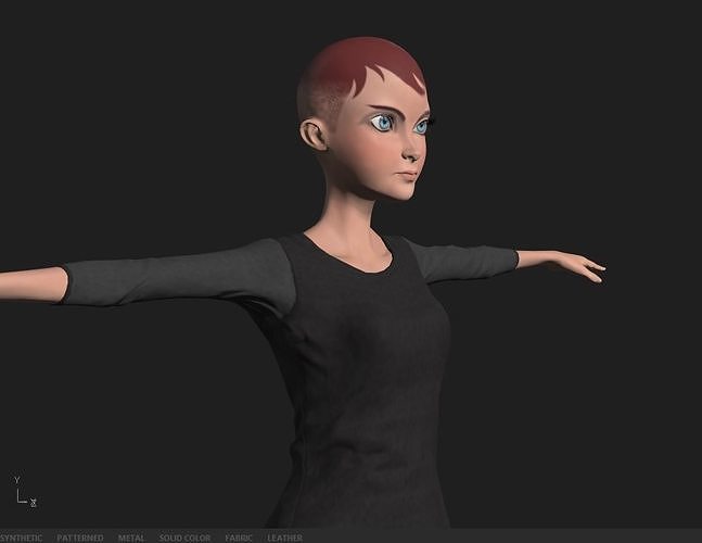 Character woman Free low-poly 3D model