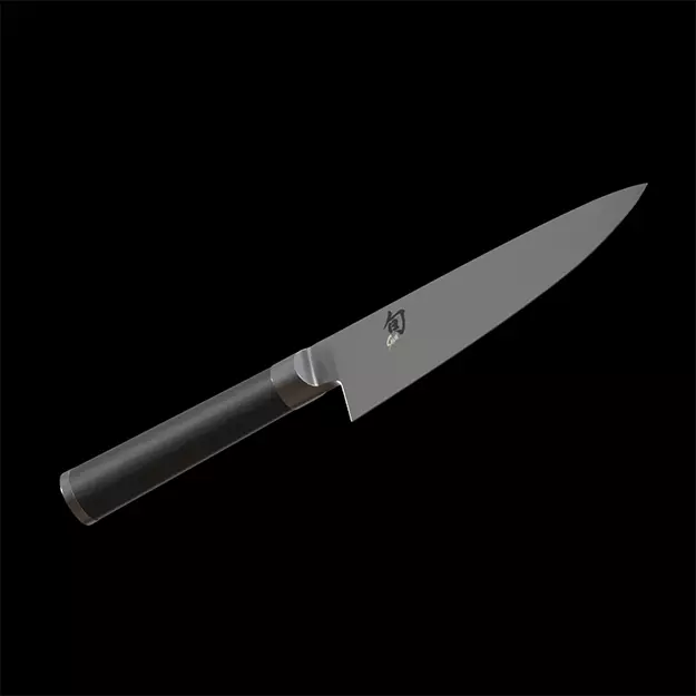 Shun Chefs Knife steel brushed Low-poly 3D model