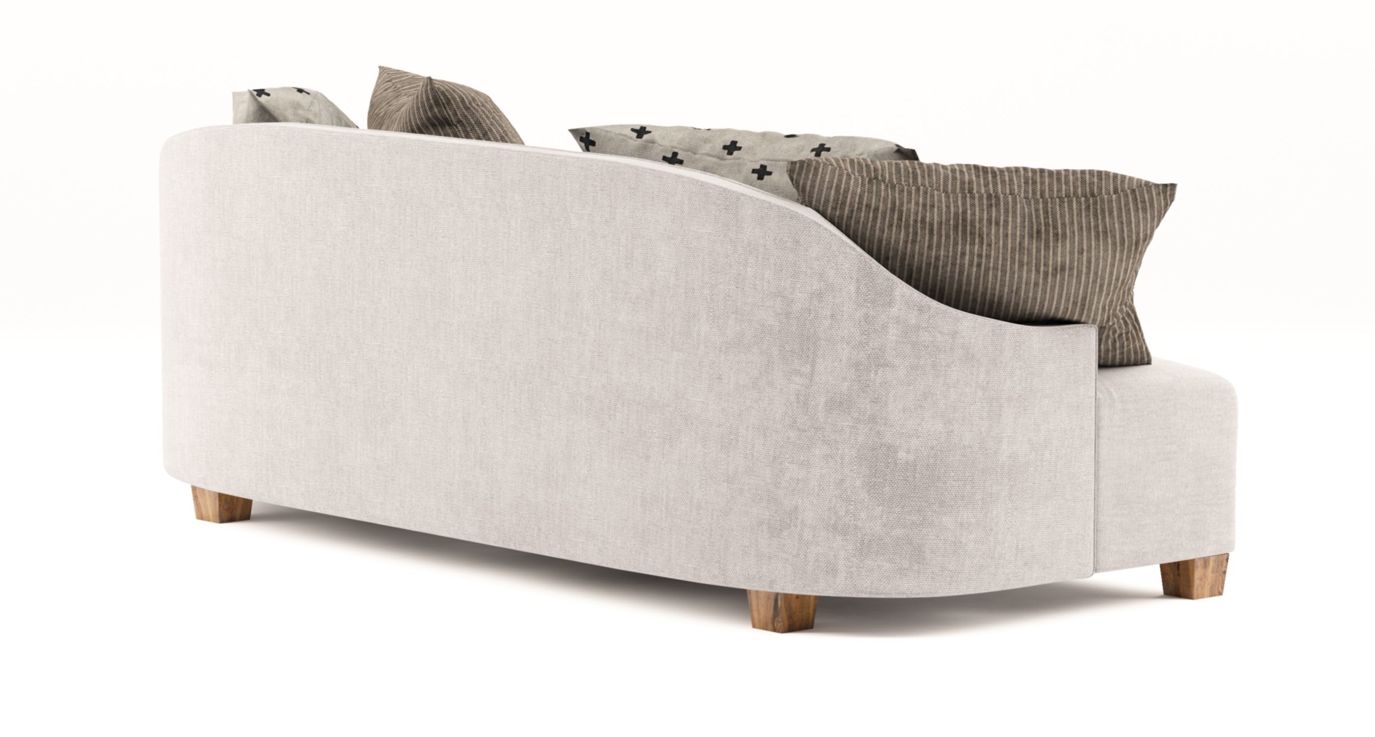 Modern Sofa with blanket and throw pillows 3D model_6