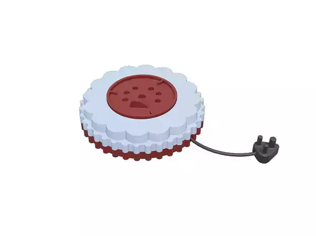 Round Power Extension Cord Low-poly 3D model