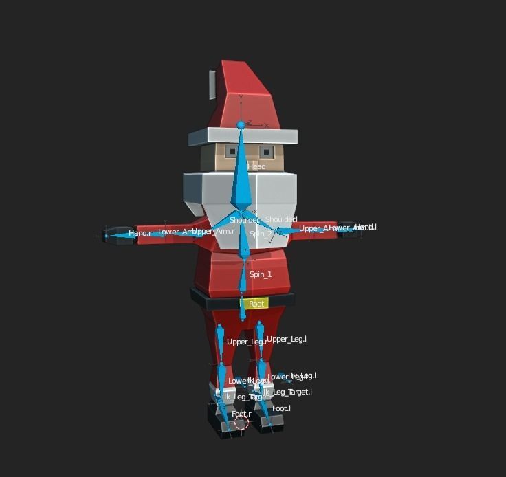 Santa Claus Low Poly Low-poly 3D model_2