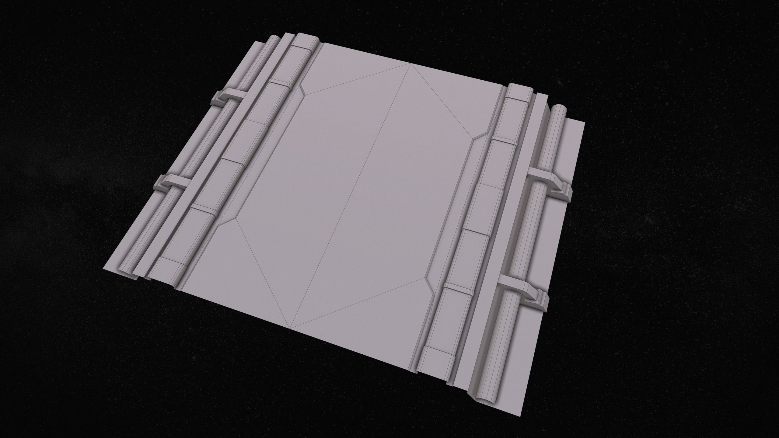 Sci-Fi Modular Corridor with Door Ver 2 Low-poly 3D model_16