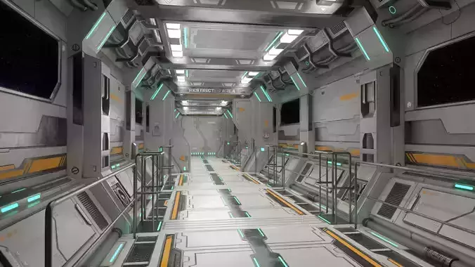 Sci-Fi Modular Corridor with Door Ver 2