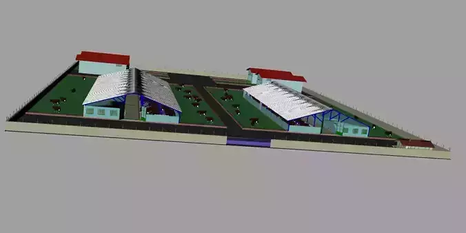 Dairy animal shelter 3D model