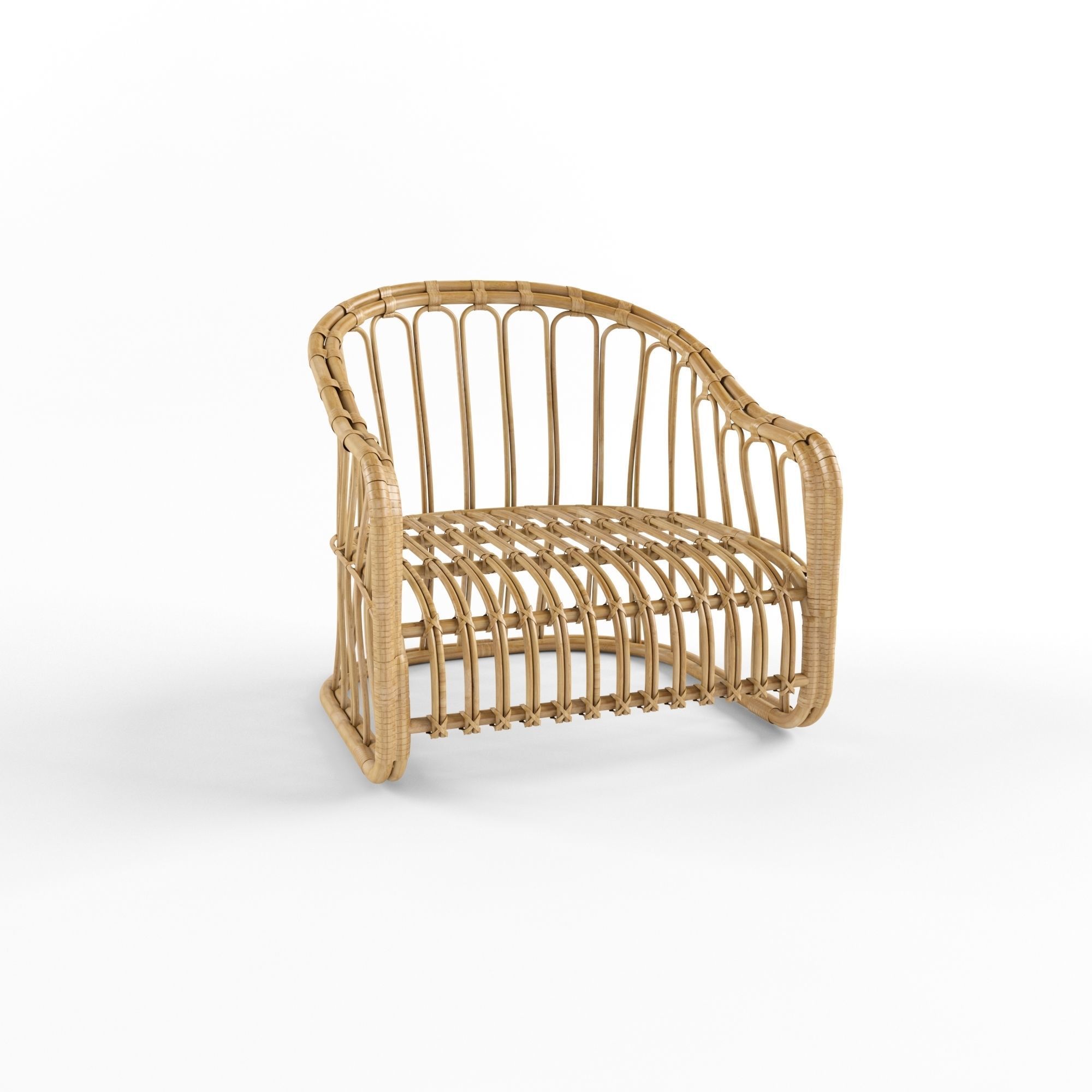 DINING CHAIR IN RATTAN 3D model_3