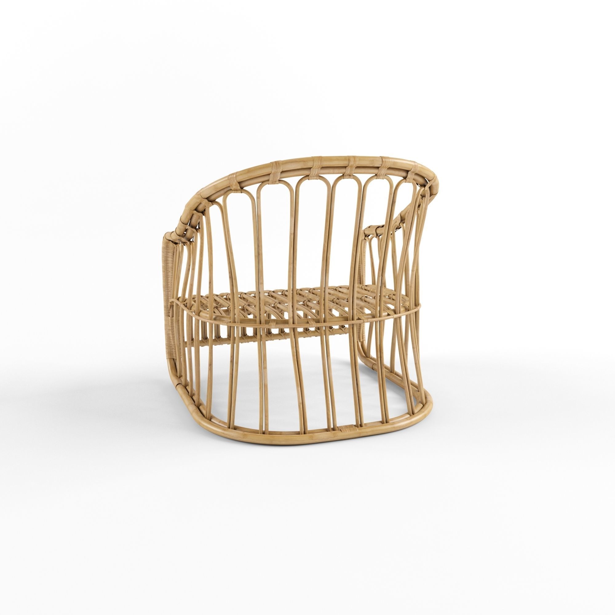 DINING CHAIR IN RATTAN 3D model_4