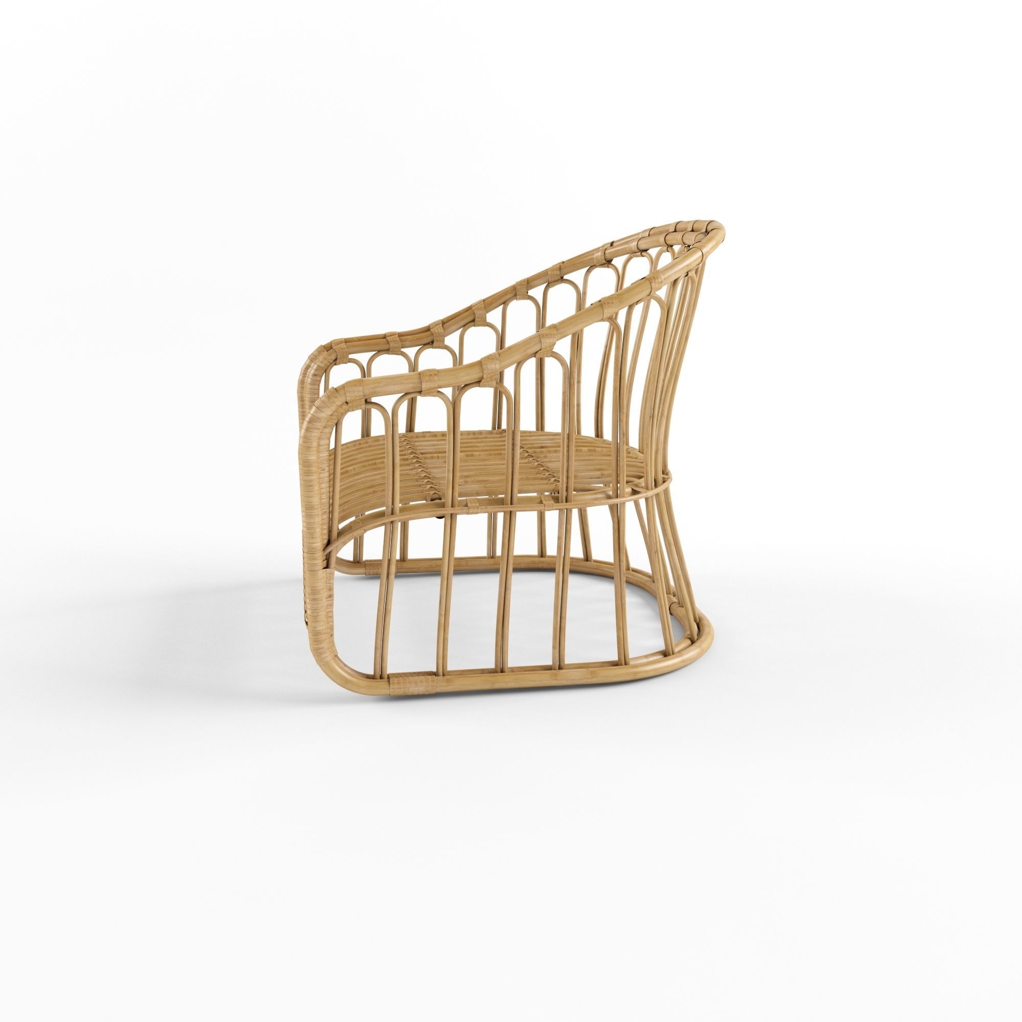 DINING CHAIR IN RATTAN 3D model_2