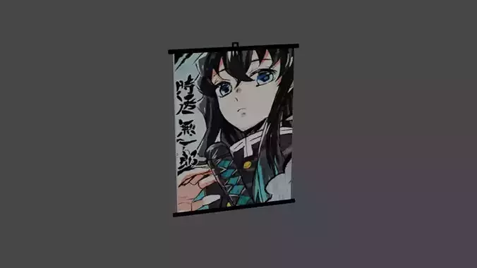 painting anime Low-poly 3D model