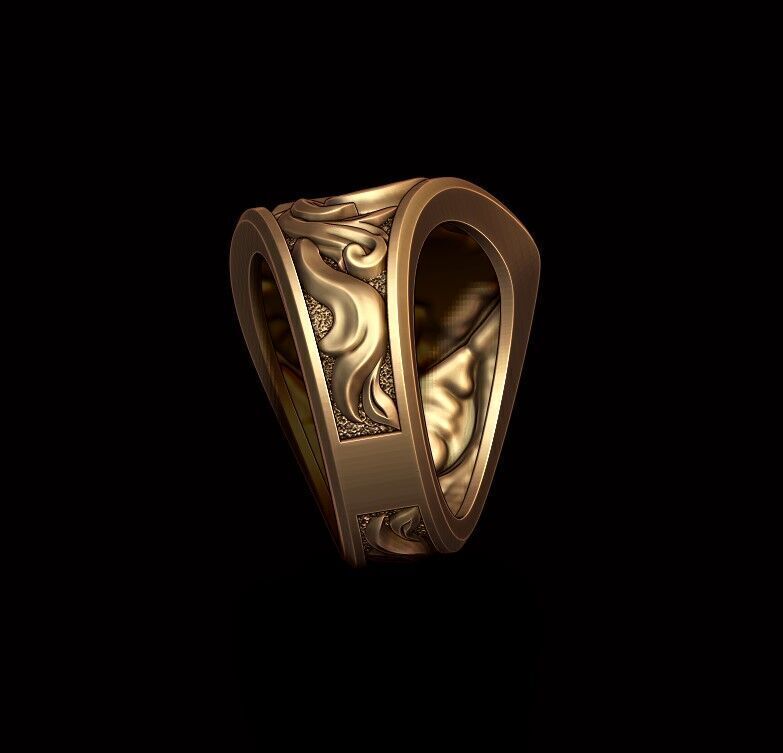 signet ring with cross 3D print model_7