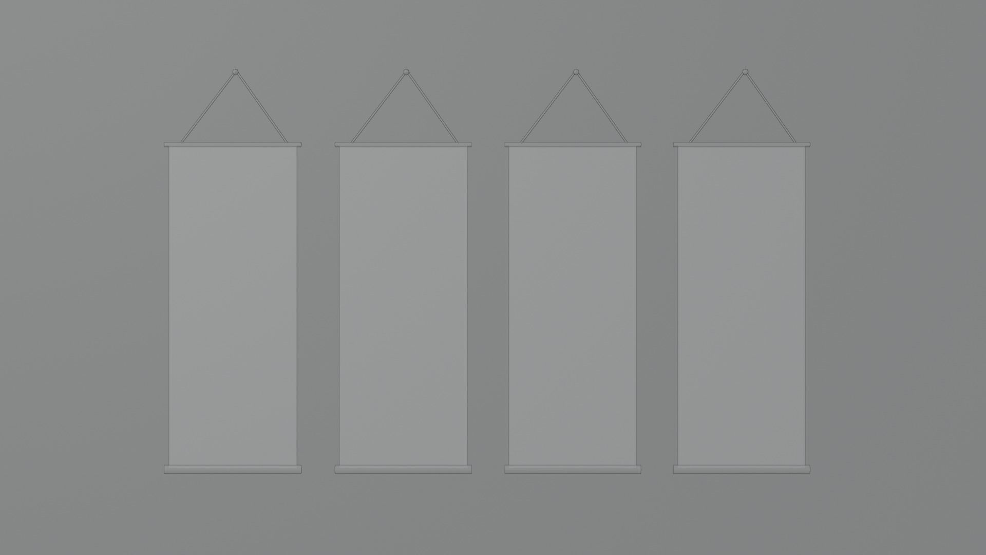 painting scroll Low-poly 3D model_6