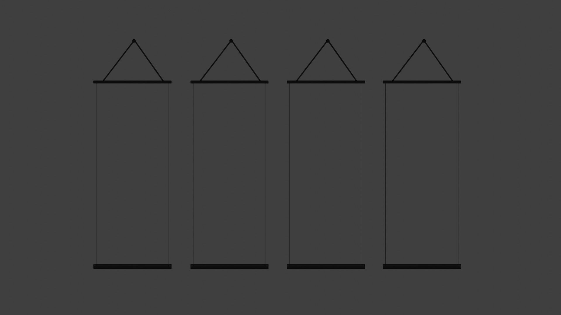 painting scroll Low-poly 3D model_5