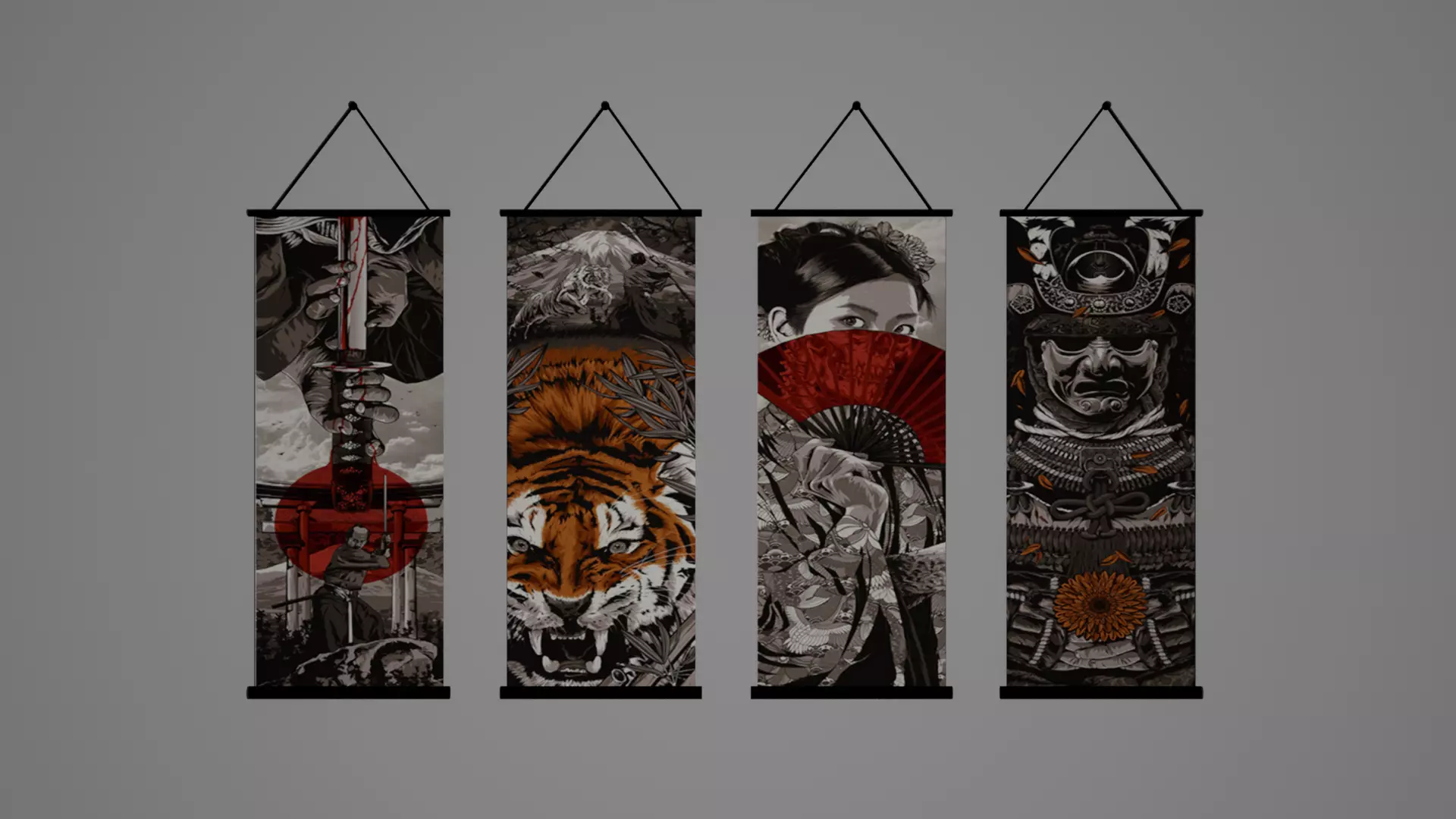 painting scroll Low-poly 3D model_0