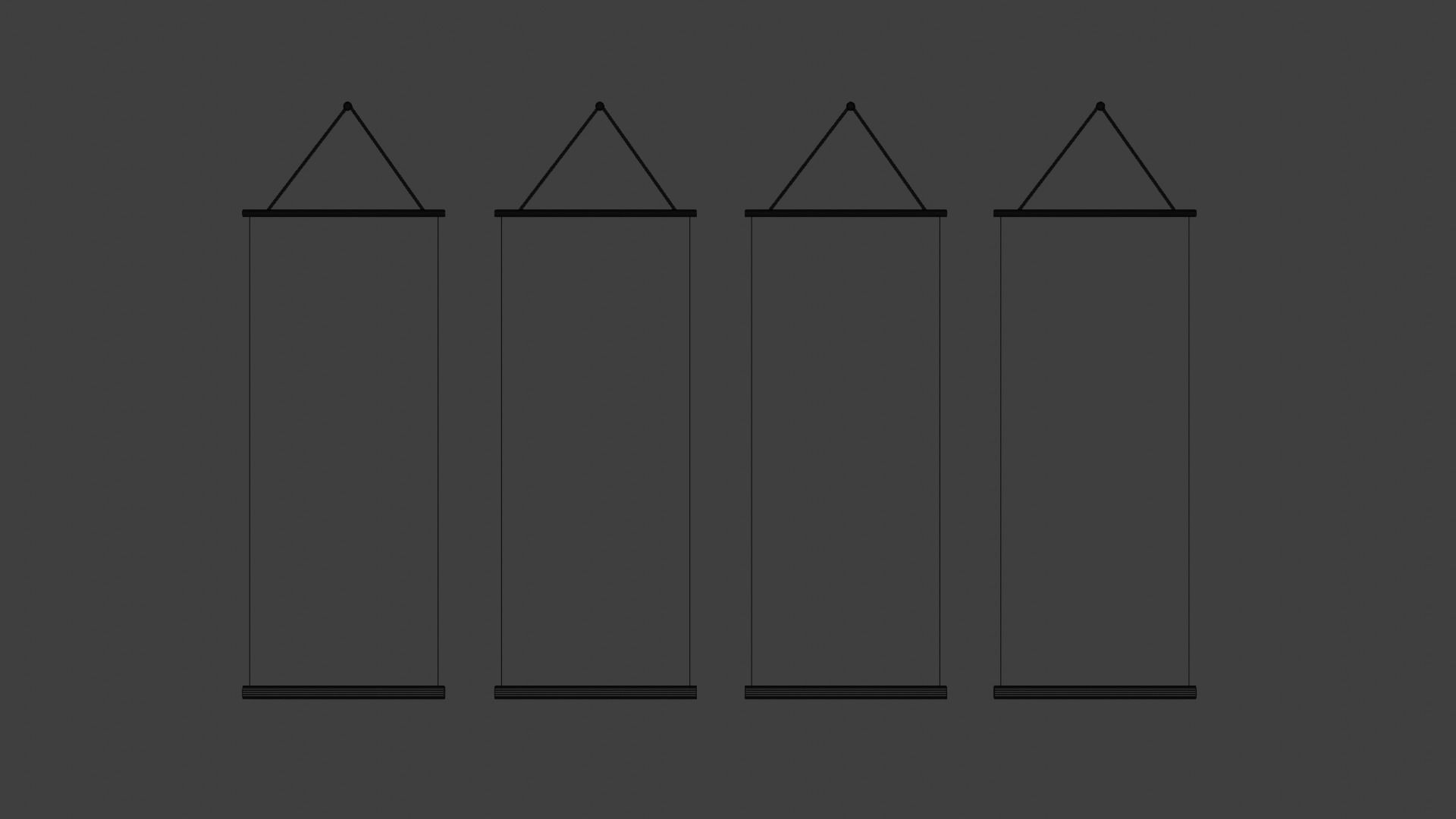 painting scroll Low-poly 3D model_4