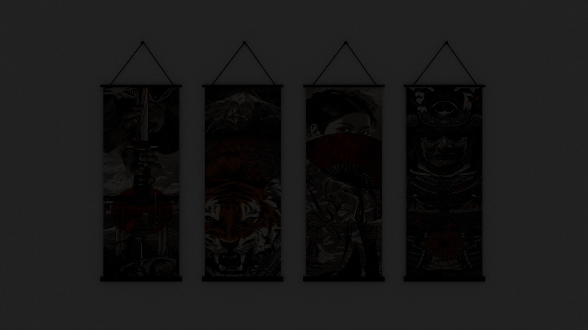 painting scroll Low-poly 3D model_3