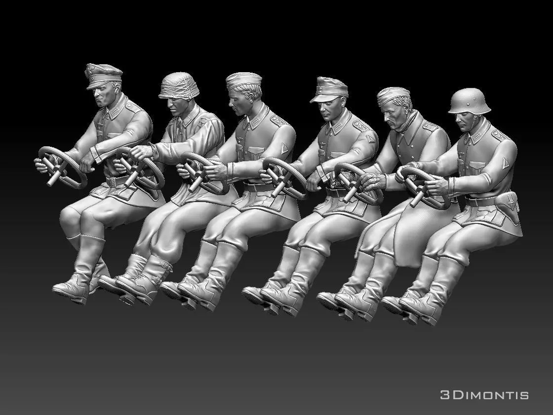german drivers soldiers 3D print model