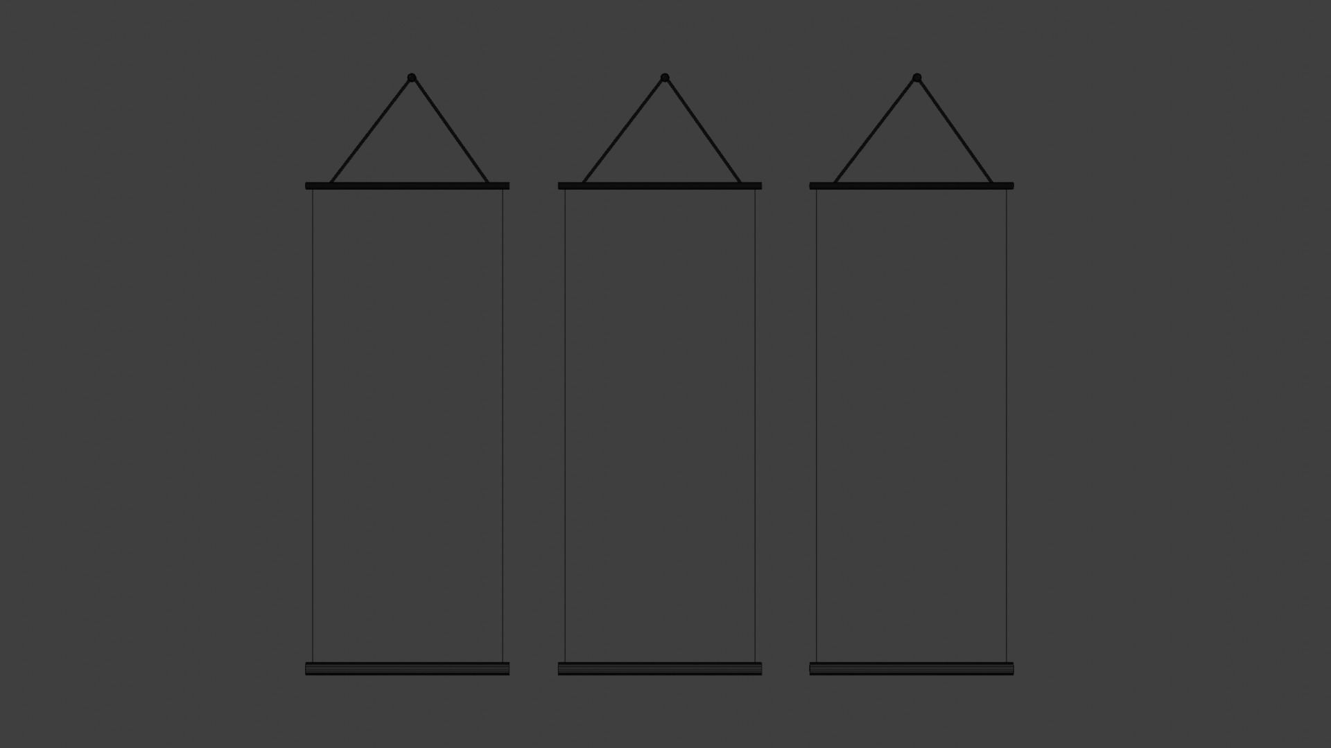 painting scroll Low-poly 3D model_5