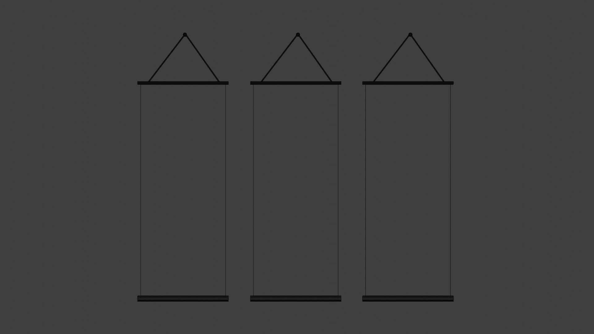 painting scroll Low-poly 3D model_4