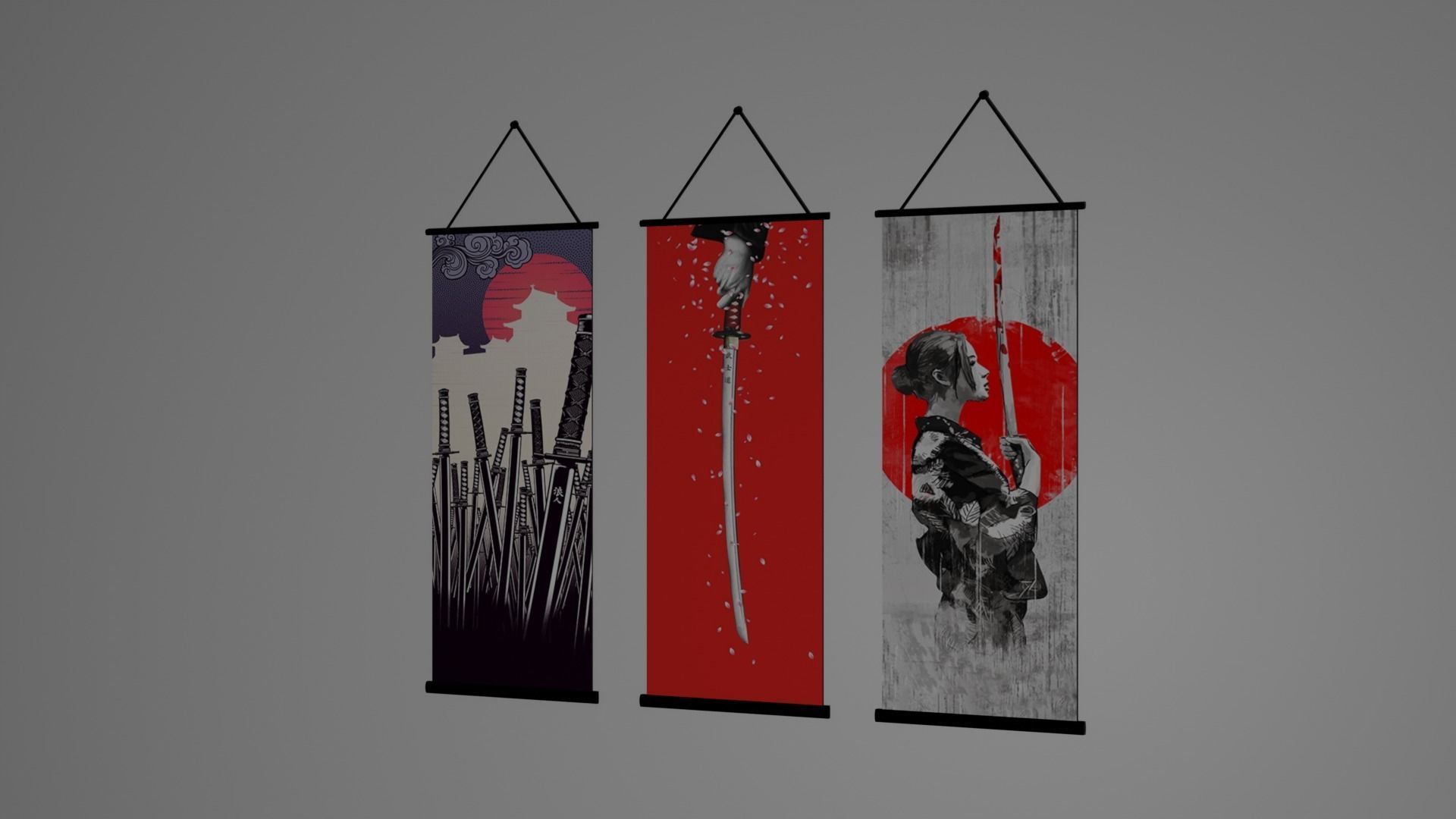 painting scroll Low-poly 3D model_3