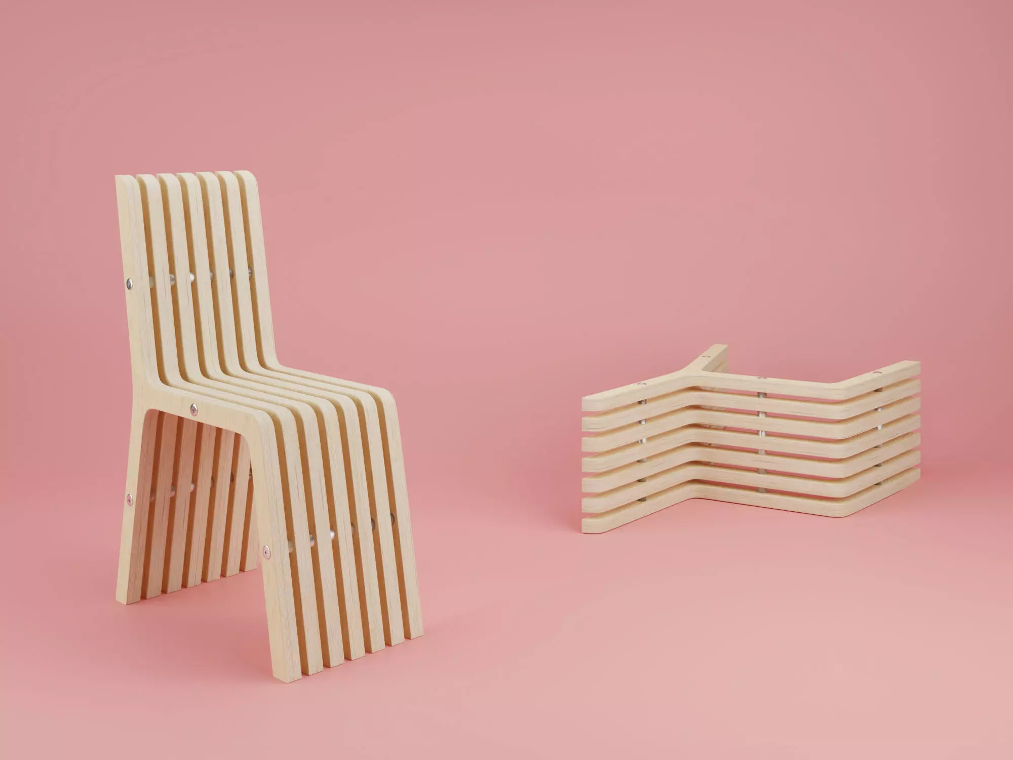 Minimalistic scandinavian chair 3D model_0