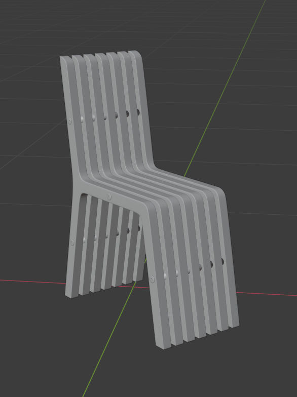 Minimalistic scandinavian chair 3D model_2