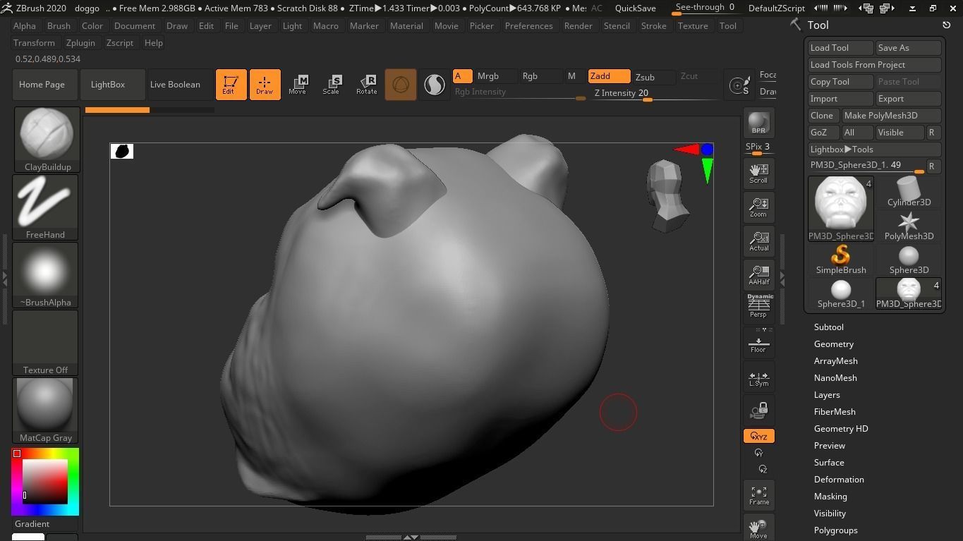 Head of Bulldog Free 3D model_4