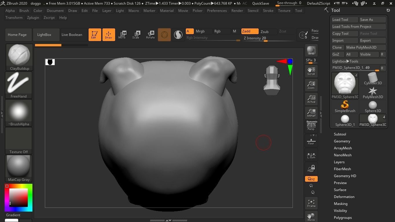Head of Bulldog Free 3D model_5