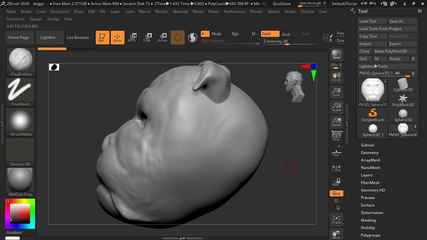 Head of Bulldog Free 3D model_3