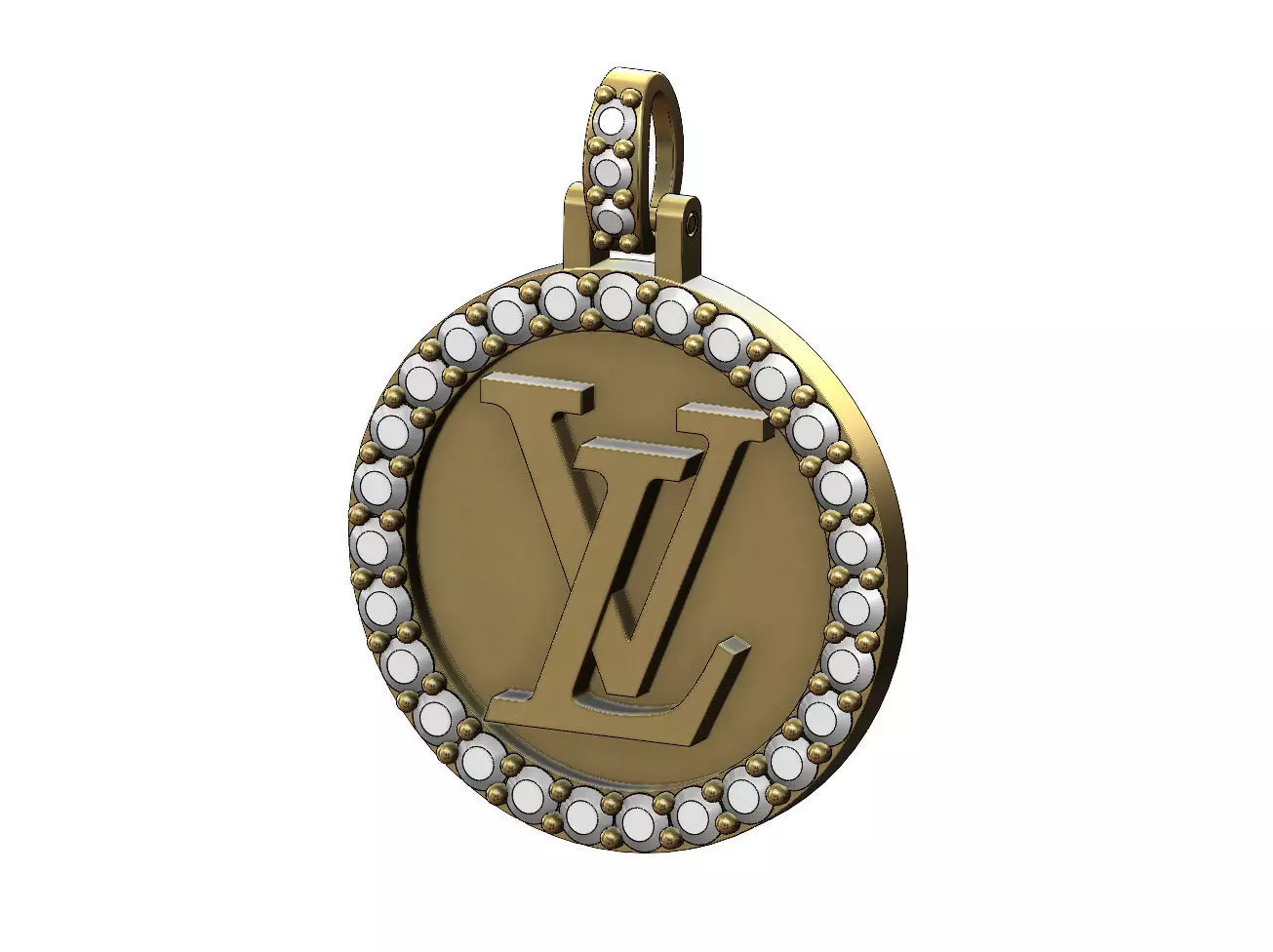 Diamond Louis Vuitton Pendant 3D print model